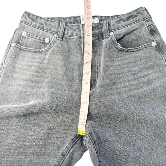 PRINCESS POLLY Zaiden Straight Leg High Rise Washed Black Denim Jeans US 6 - Picture 14 of 15